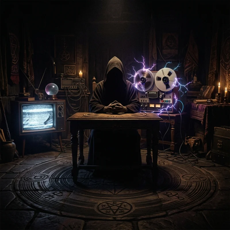 Velvet Séance - Smoky midnight lounge with Vox organ, vinyl turntable and gloomy purple lighting